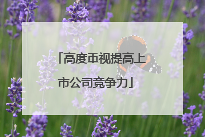 高度重视提高上市公司竞争力