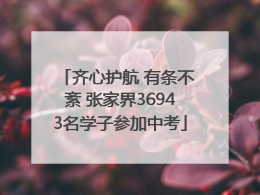 齐心护航 有条不紊 张家界36943名学子参加中考