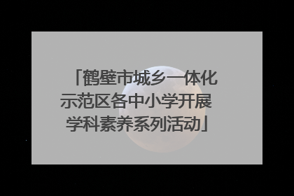 鹤壁市城乡一体化示范区各中小学开展学科素养系列活动