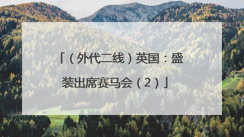 （外代二线）英国：盛装出席赛马会（2）