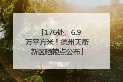 176处、6.9万平方米！德州天衢新区晒粮点公布