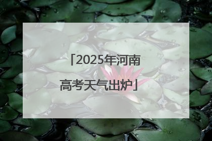 2025年河南高考天气出炉