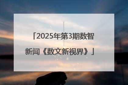 2025年第3期数智新闻《数文新视界》
