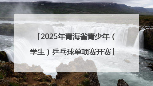 2025年青海省青少年（学生）乒乓球单项赛开赛