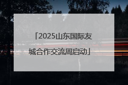2025山东国际友城合作交流周启动