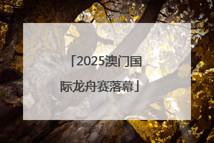 2025澳门国际龙舟赛落幕
