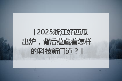 2025浙江好西瓜出炉，背后蕴藏着怎样的科技新门道？