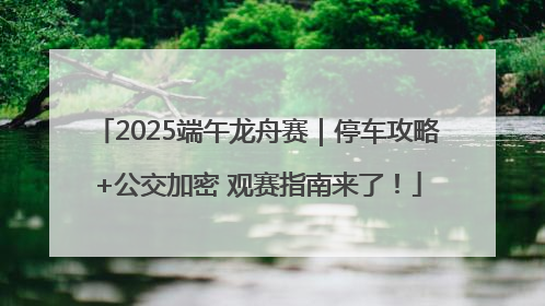 2025端午龙舟赛｜停车攻略+公交加密 观赛指南来了！