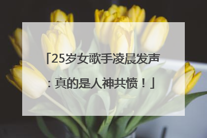 25岁女歌手凌晨发声：真的是人神共愤！