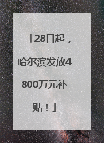 28日起，哈尔滨发放4800万元补贴！