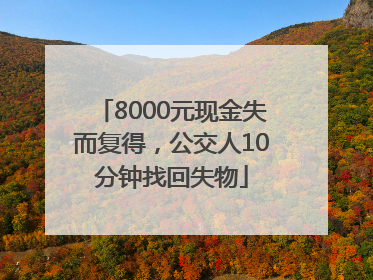 8000元现金失而复得，公交人10分钟找回失物
