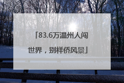 83.6万温州人闯世界，别样侨风景