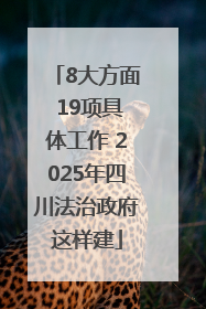 8大方面 19项具体工作 2025年四川法治政府这样建