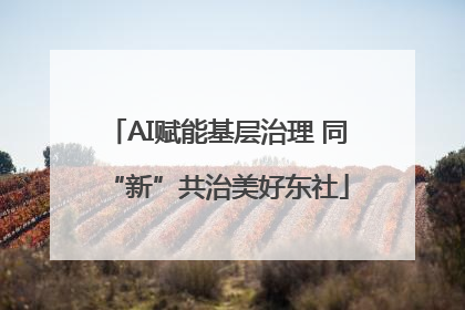 AI赋能基层治理 同“新”共治美好东社